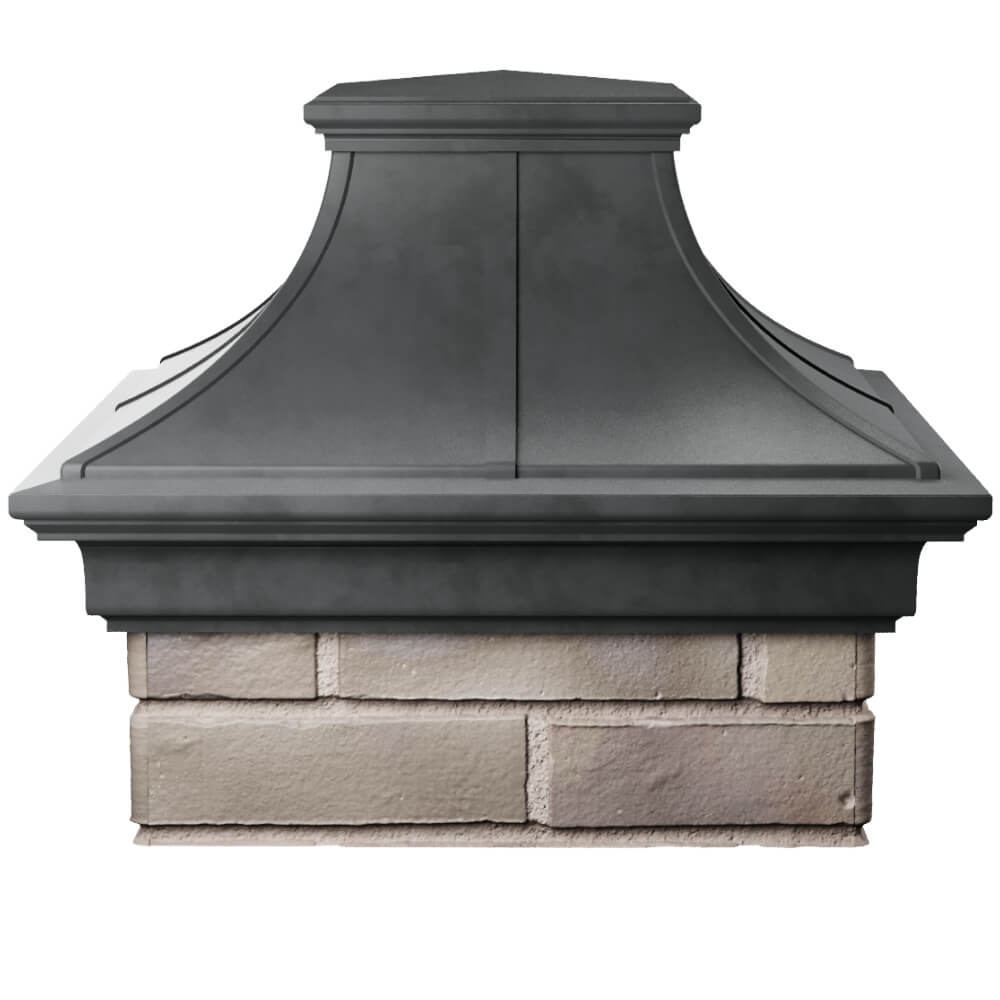 Колпак Zking Монблан Премиум Серый на столб 1.5х1.5 кирпича (385х385мм)