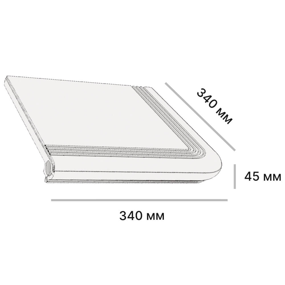 Ступень угловая Verona 340х340х20мм Коричневый