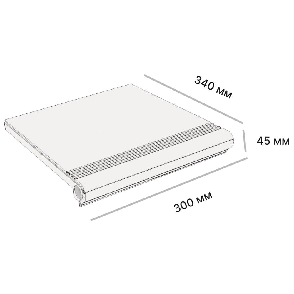 Ступень рядовая Verona 300х340х20мм Мраморный