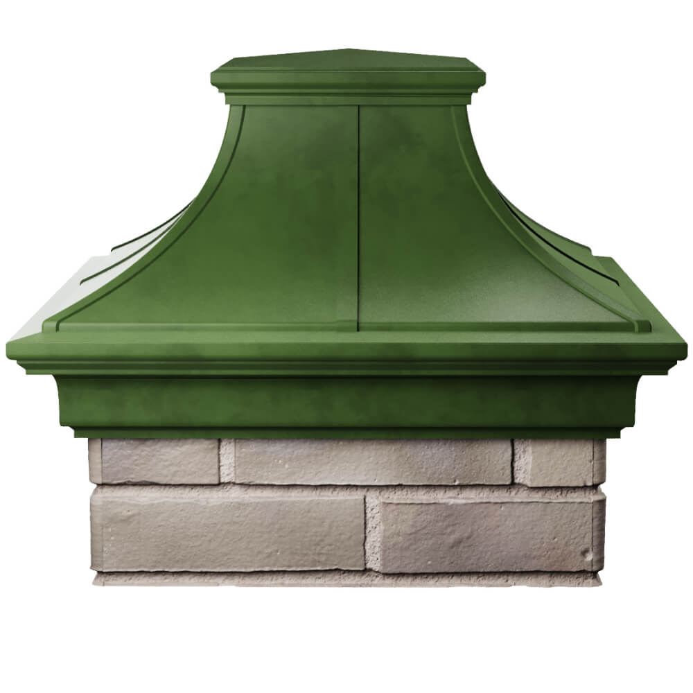 Колпак Zking Монблан Премиум Зеленый на столб 1.5х1.5 кирпича (385х385мм)