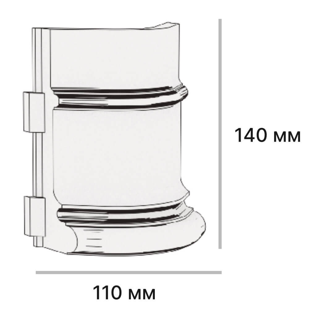 Подступенок угловой Verona 110х140х30мм Черный